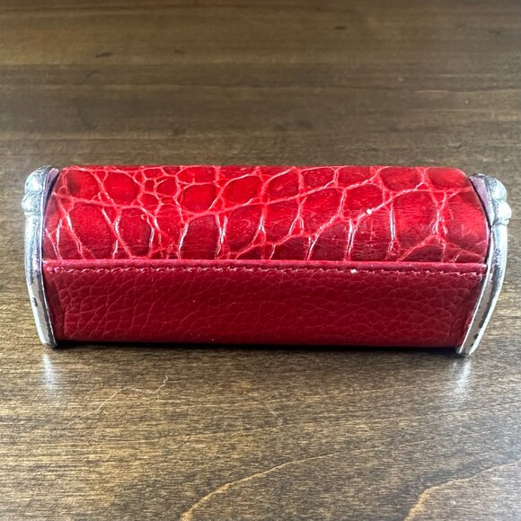 Brighton Crimson Red Lipstick Case Silver Mirror Inside - Picture 5 of 9